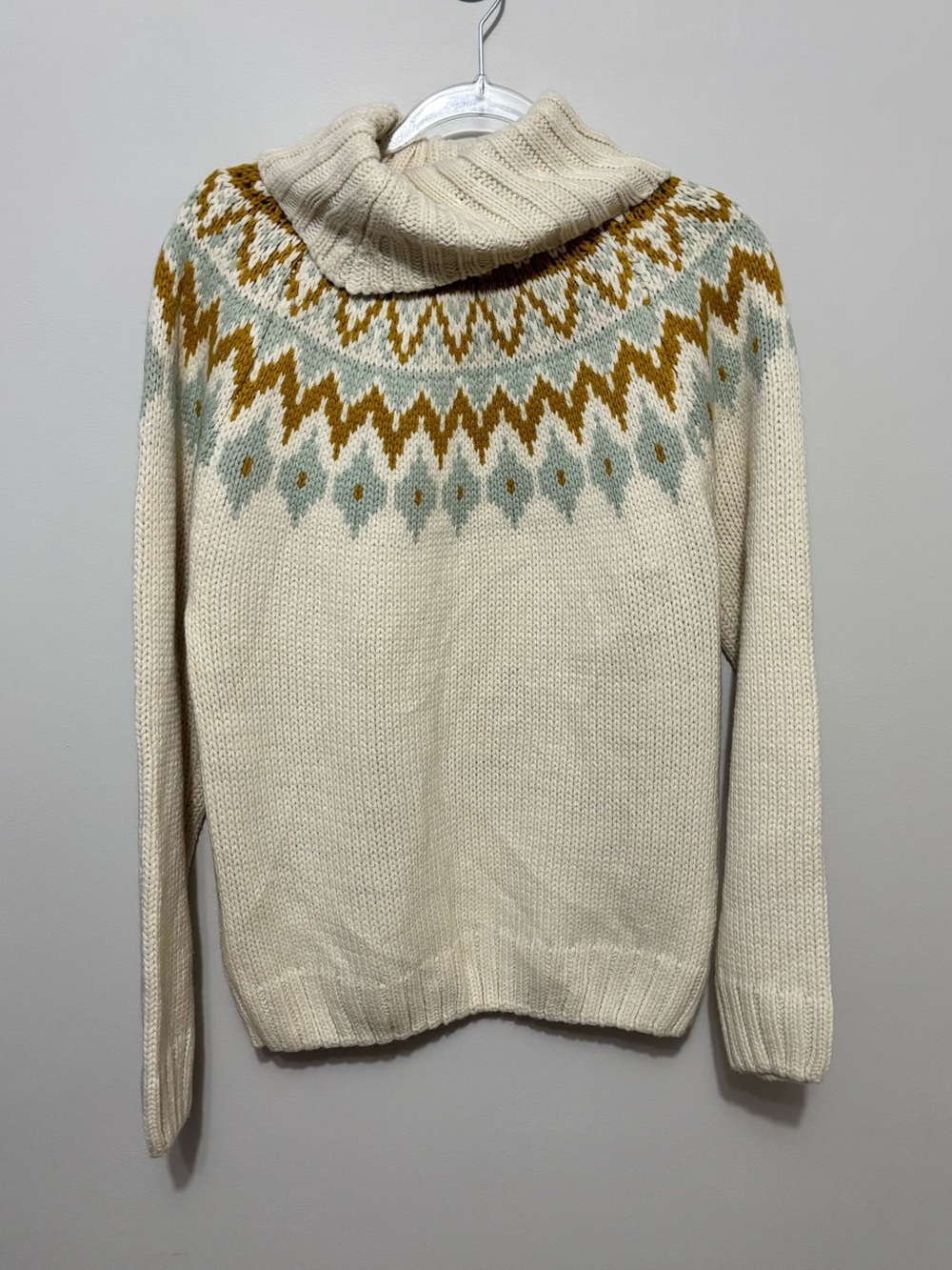 NEW Rachel Zoe Fair Isle Turtleneck Sweater | Chunky Knit Nordic Pullover - Picture 4 of 4